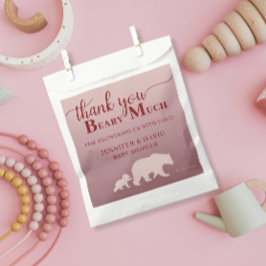 Baby Shower Girl Woodland Rustikal Pink Geschenktütchen