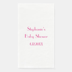 Baby Shower Girls Pink Individuelle Name 2024 Eleg Serviette