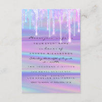 Baby Shower Girly Feet Tropfen Holograph Lila Pink