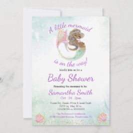 Baby Shower Glitzer Little Mermaid Einladung