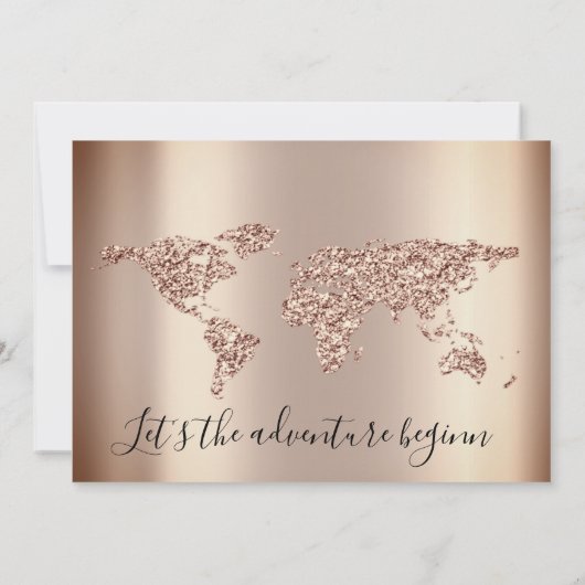 Baby Shower Glitzer Rose Feet World Boy Girl Einladung (Rückseite)