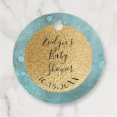 Baby Shower Gold Baby Dolphin Geschenkanhänger (Rückseite)