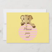 Baby Shower Gold Baby Elephant Einladung (Rückseite)