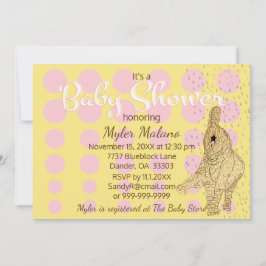 Baby Shower Gold Baby Elephant Einladung
