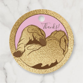 Baby Shower Gold Elephants Geschenkanhänger