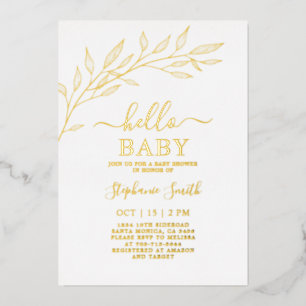 Baby Shower Gold Folieneinladung