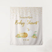 Baby Shower Gold Pumpkin Backdrop Foto Stand Wandteppich (Vorderseite)