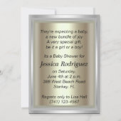 Baby Shower Gold Silver Neutral Einladung (Rückseite)