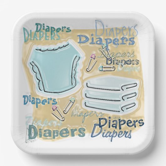 Baby Shower Graphics Pappteller (Vorderseite)