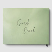 Baby Shower Green Watercolor Background Oh Baby Gästebuch (Rückseite)