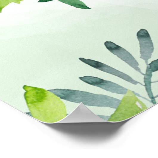 Baby Shower Greenery Wreath Poster (Ecke)