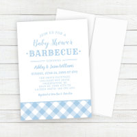 Baby Shower GRILLEN Pale Blue Gingham Kariert
