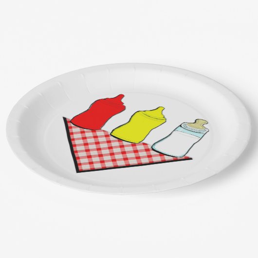 Baby Shower GRILLEN Pappteller (Schrägansicht)