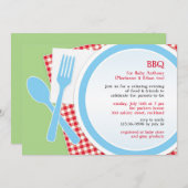 Baby Shower GRILLEN Party Einladung (Vorne/Hinten)