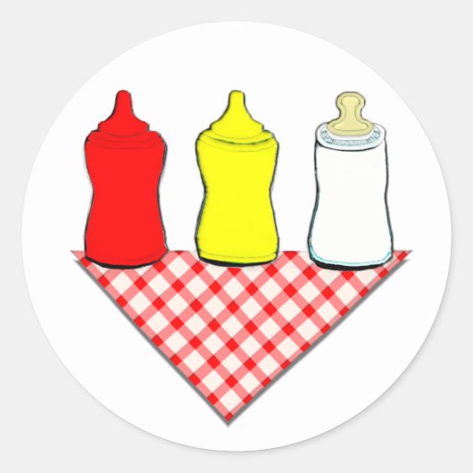 Baby Shower GRILLEN Runder Aufkleber (Vorderseite)