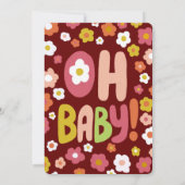 BABY SHOWER Groovy Daisies Floral CUSTOM Einladung (Rückseite)