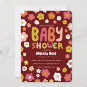 BABY SHOWER Groovy Daisies Floral CUSTOM Einladung (Vorderseite)