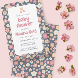 BABY SHOWER Groovy Sweet Daisy Floral CUSTOM Einladung