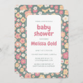 BABY SHOWER Groovy Sweet Daisy Floral CUSTOM Einladung (Vorne/Hinten)