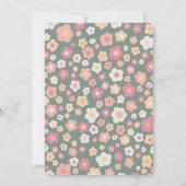 BABY SHOWER Groovy Sweet Daisy Floral CUSTOM Einladung (Rückseite)