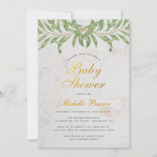 Baby Shower Grün Elegantes Skript Geschlechtsneutr Einladung