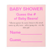 BABY SHOWER Guess Number Number of Baby Beans Game Notizblock (Vorderseite)