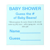 BABY SHOWER Guess Number Number of Baby Beans Game Notizblock (Vorderseite)