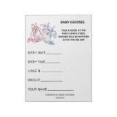 Baby Shower Guesses Game Watercolor clothes Notizblock (Rotiert)