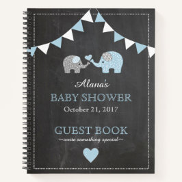 Baby Shower Guest Book Chalkboard Look Elephants Notizblock