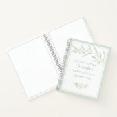 Baby Shower Guest Book Greenery Elegante Watercolo Notizblock (Innenseite)