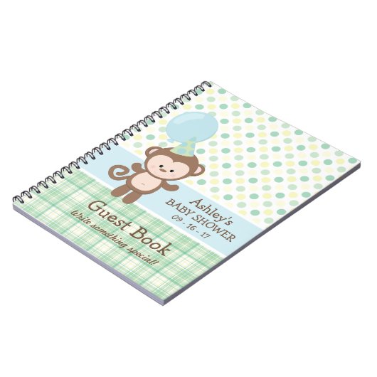 Baby Shower Guest Book - Monkey Notizblock (Linke Seite)