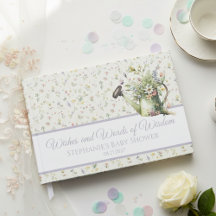 Baby Shower Guest Book - Rustic Floral Wishes
