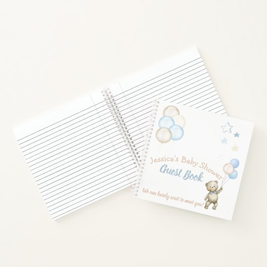 Baby Shower Guest Book Teddy Bear Theme Notizblock (Innenseite)