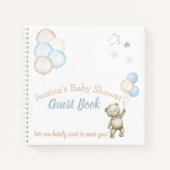 Baby Shower Guest Book Teddy Bear Theme Notizblock (Vorderseite)