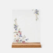 Baby Shower Guest Book Wild Berries & Blume Acrylschild (Vorderseite)