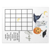 Baby Shower Halloween Bingo Game Ghost Boo Notizblock (Vorderseite)