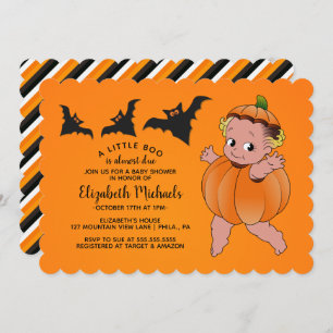 BABY SHOWER HALLOWEEN   Ein kleiner Boo ist fällig Einladung