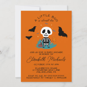 BABY SHOWER Halloween   Lil' Boo Skeleton Mitteilungskarte