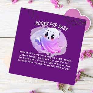 Baby Shower Halloween-Party mit tiefpurpurnem Them Begleitkarte