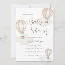 Baby-Shower-Heißluftballons Geschlechtsneutral Einladung