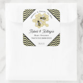 Baby Shower Honey Personalisiert Label Quadratischer Aufkleber (Tasche)
