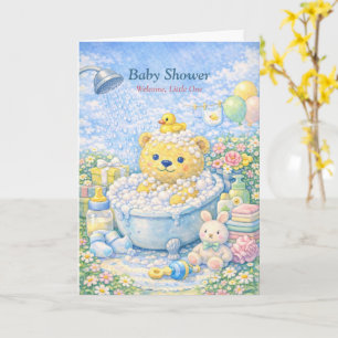 Baby Shower – Illustration eines verspielten Bären Karte
