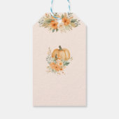 Baby Shower im Herbst mit rustikaler Orangefarbene Geschenkanhänger (Rückseite)