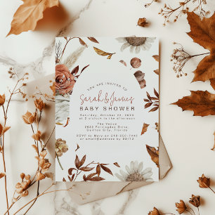 Baby Shower im Herbstblumen-Stil Einladung