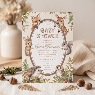 Baby Shower im Wald Thema Baby Shower Einladung