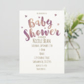Baby Shower Imitate Gold Bronze Einladungen (Stehend Vorderseite)