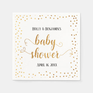 Baby Shower Imitate Gold Foil Confetti, Namen & Da Serviette