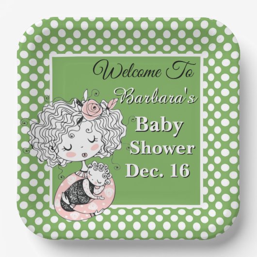 Baby Shower individuell gestalten Pappteller (Vorderseite)