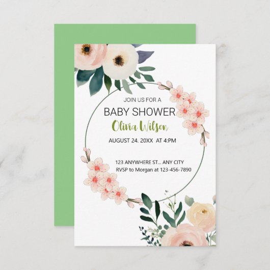 BABY SHOWER INVITATION (Vorne/Hinten)