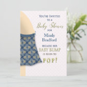 BABY SHOWER INVITATION - BABY BUMP - FUN-SPASS EINLADUNG (Stehend Vorderseite)